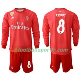 Tenue Real Madrid Kroos 8 Enfant Troisieme 2018-2019 Maillot de Foot ML